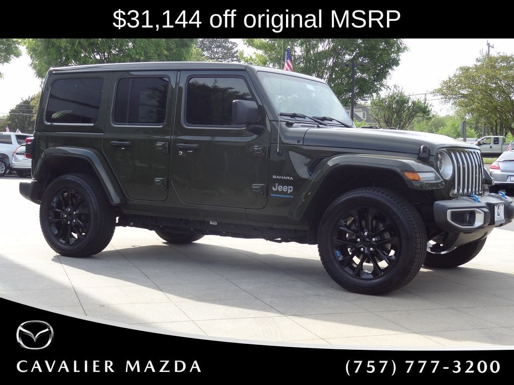 Used 2023 Jeep Wrangler 4xe Sahara 4XE with VIN 1C4JJXP61PW554238 for sale in Chesapeake, VA