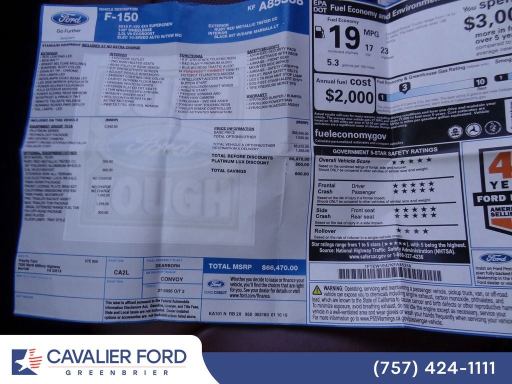2019 Ford F-150 Platinum