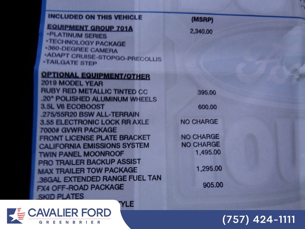 2019 Ford F-150 Platinum