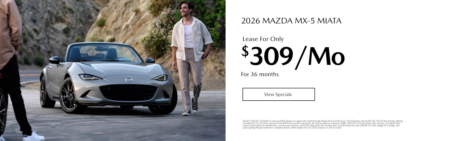 2026 MAZDA MX-5 Miata Lease For Only $309/mo. For mo. + tax