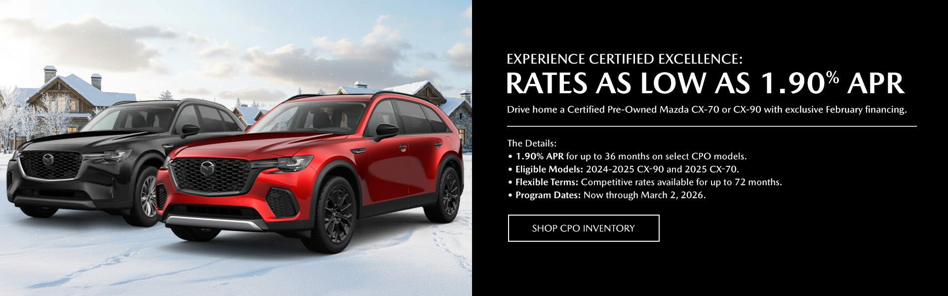 Rates asl low as 1.9% APR For CPO 